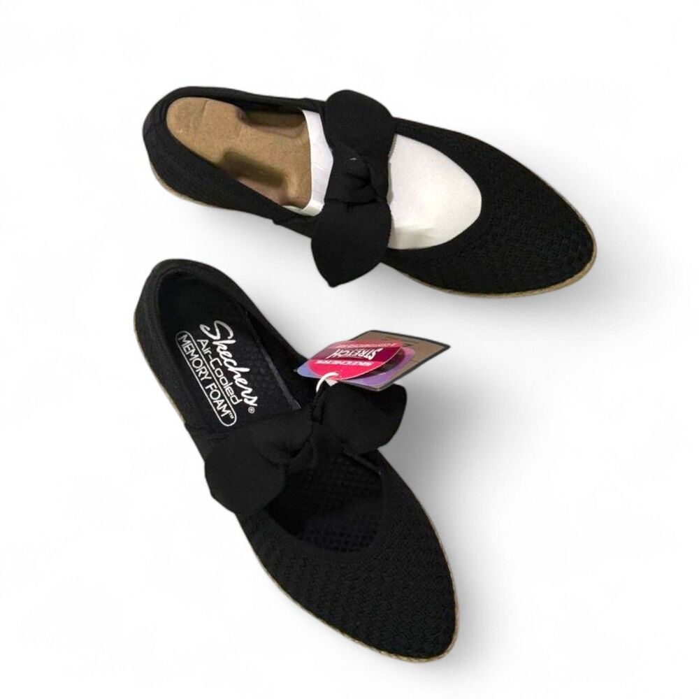 Skechers Cleo Black Espadrille Mary Jane, NEW IN BOX! Size 7.5